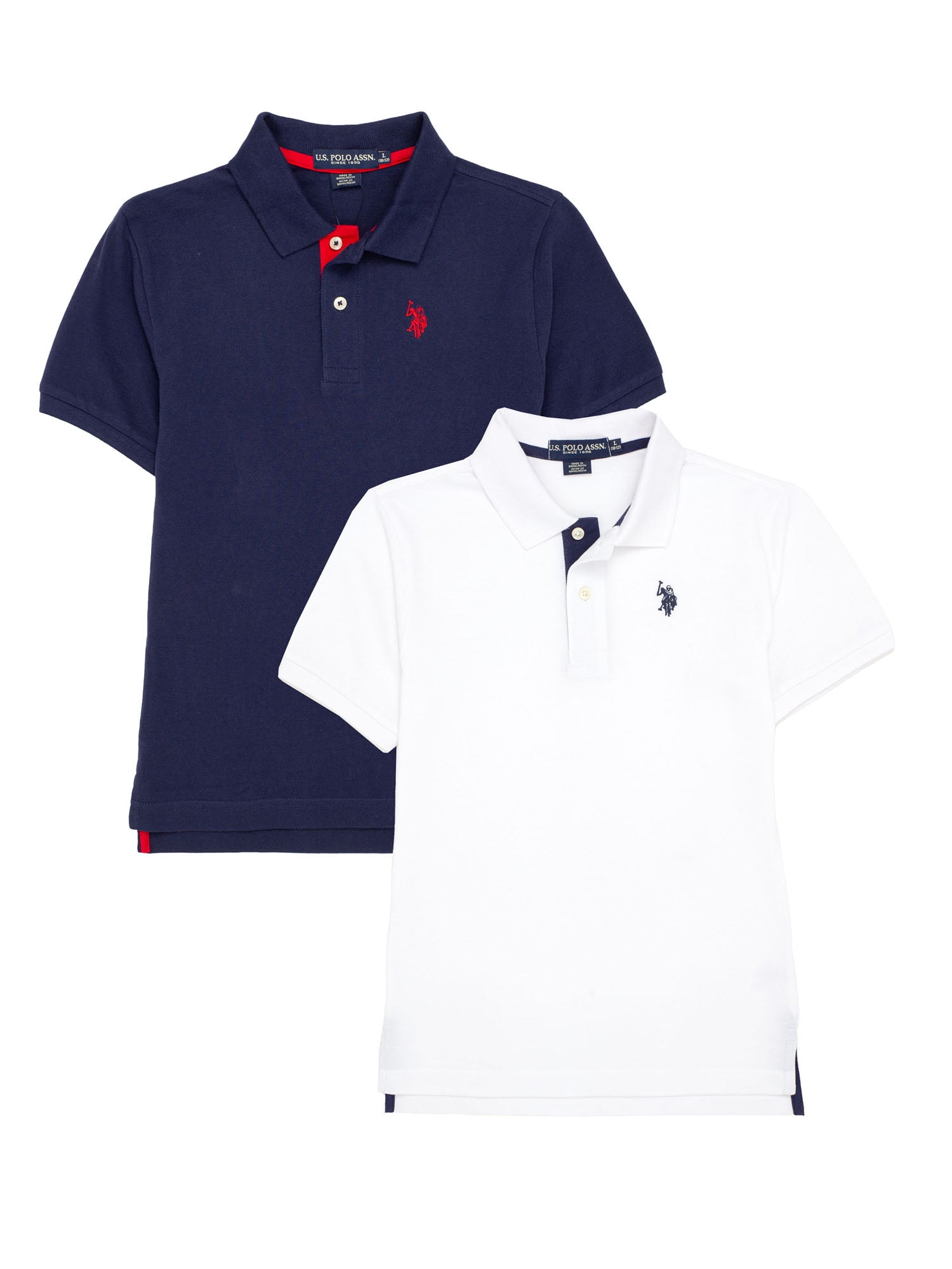 U.S. Polo Assn. Boys Pique Polo Shirt, 2-Pack, Sizes 4-18