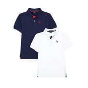 U.S. Polo Assn. Boys Pique Polo Shirt, 2-Pack, Sizes 4-18