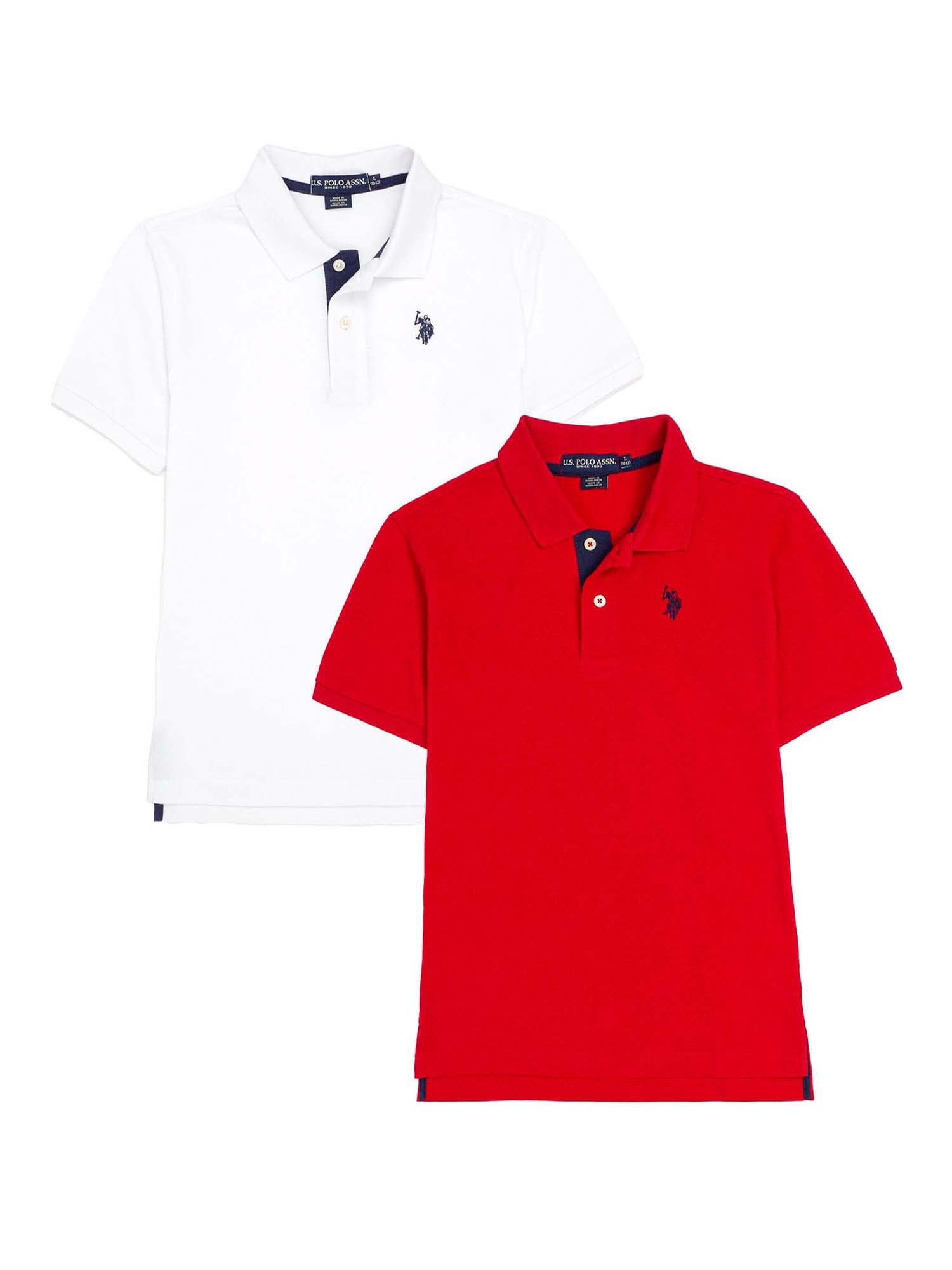 U.S. Polo Assn. Boys Pique Polo Shirt, 2-Pack, Sizes 4-18