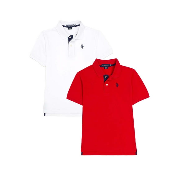 U.S. Polo Assn. Boys Pique Polo Shirt, 2-Pack, Sizes 4-18