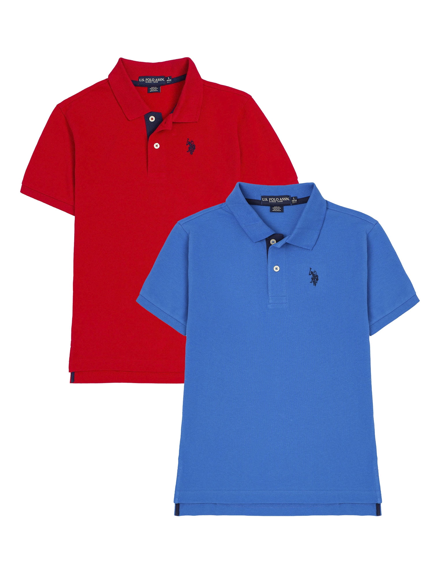 U.S. Polo Assn. Boys Pique Polo Shirt, 2-Pack, Sizes 4-18