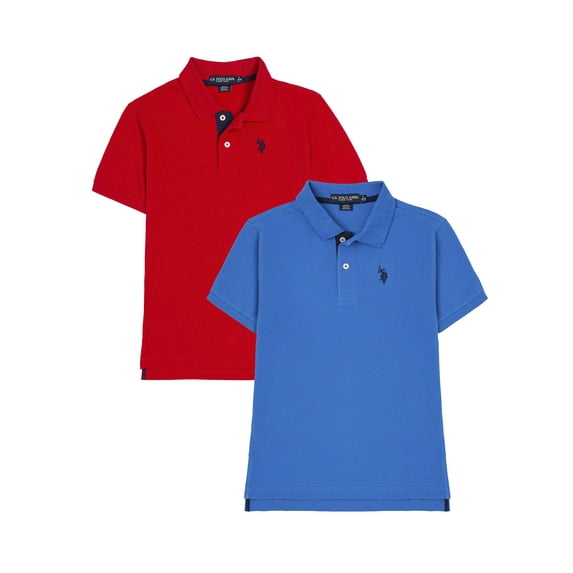 U.S. Polo Assn. Boys Pique Polo Shirt, 2-Pack, Sizes 4-18