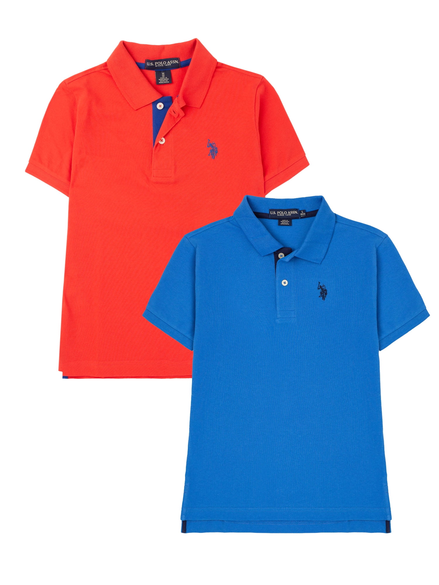 U.S. Polo Assn. Boys Pique Polo Shirt, 2-Pack, Sizes 4-18