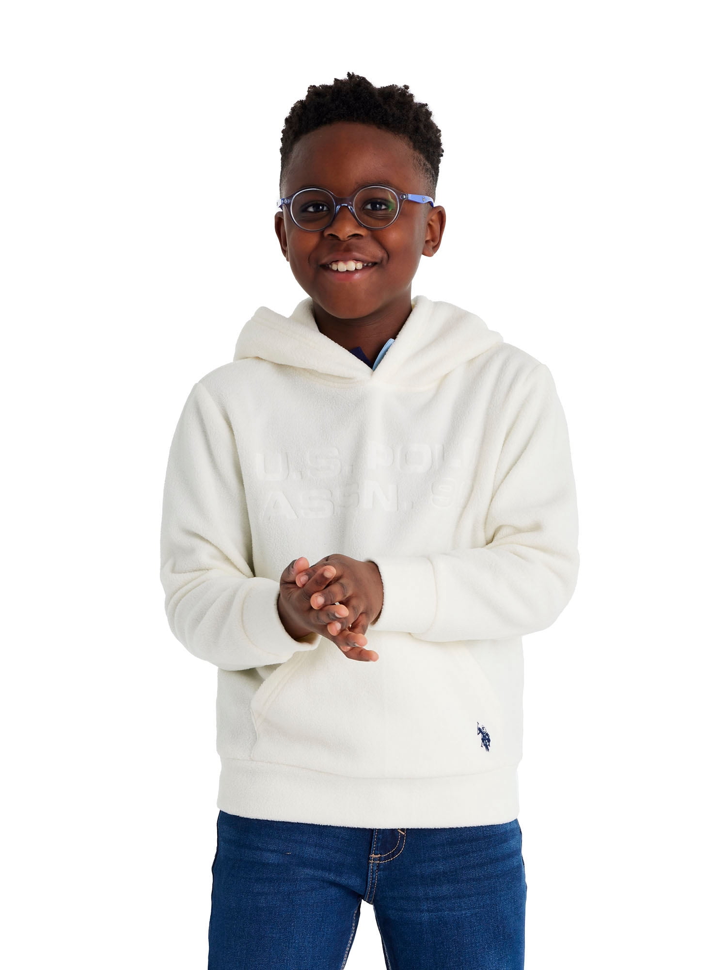 U.S. Polo Assn. Boys Polar Fleece Pullover Hoodie, Sizes 4-18
