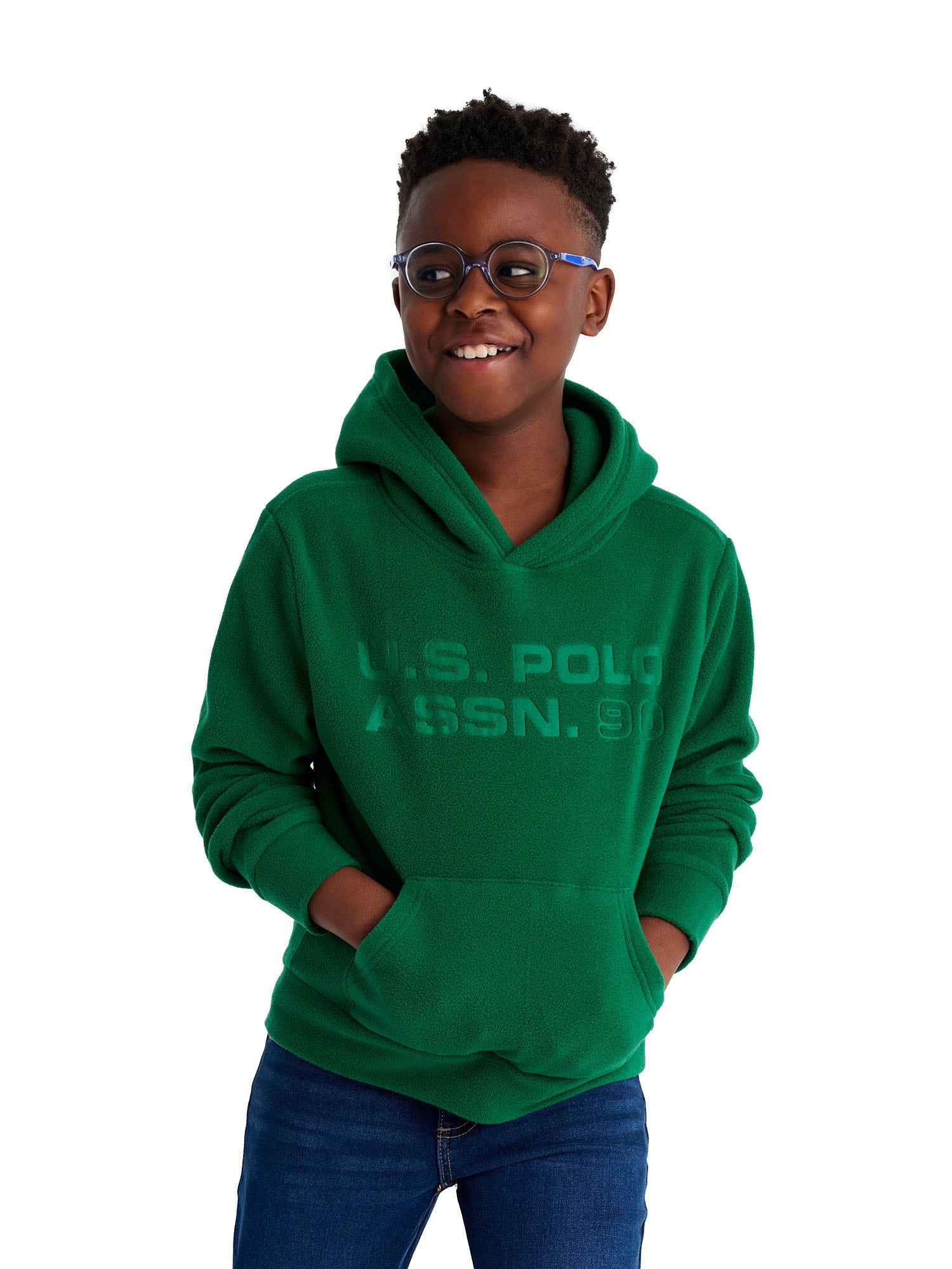 U.S. Polo Assn. Boys Polar Fleece Pullover Hoodie, Sizes 4-18