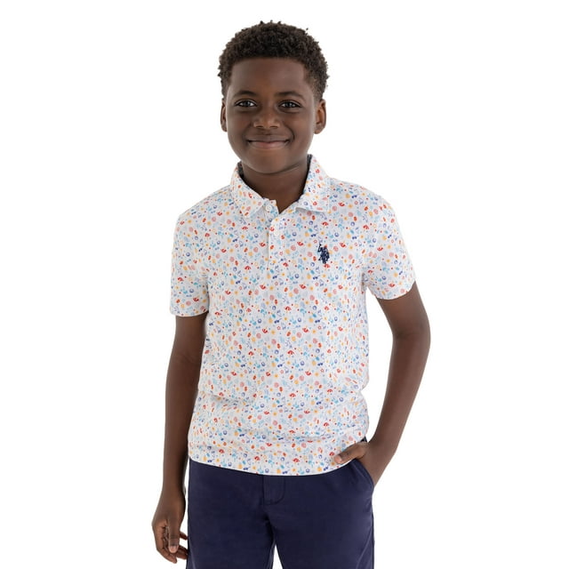 U.S. Polo Assn. Boys Printed Jersey Polo Shirt, Sizes 4-18 - Walmart.com