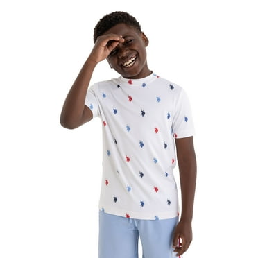 U.S. Polo Assn. Boys Short Sleeve Logo Printed Rash Guard, Sizes 4-18