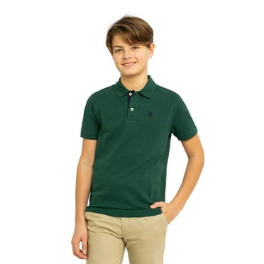 U.S. Polo Assn. Boys Short Sleeve Pique Polo Shirt, Sizes 4-18
