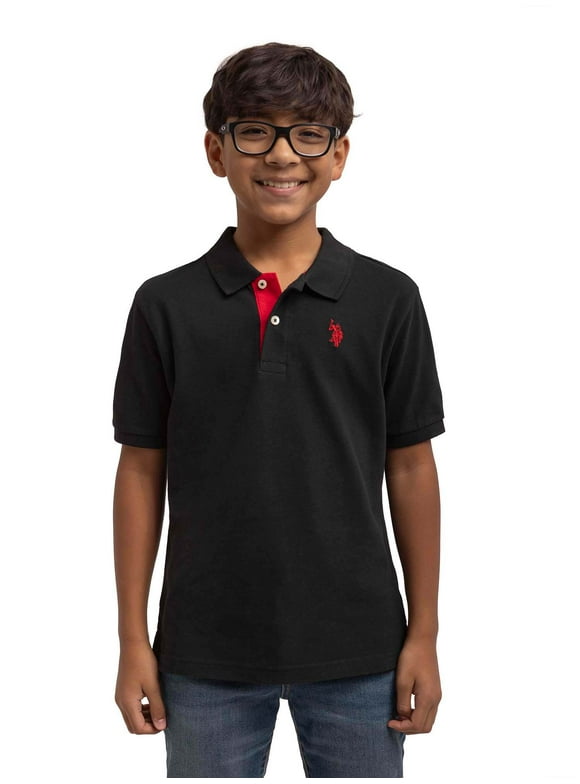 U.S. Polo Assn. Boys Short Sleeve Pique Polo Shirt, Sizes 4-18
