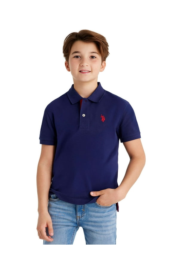 Boys Short Sleeve Pique Polo Shirt, Sizes 4-18