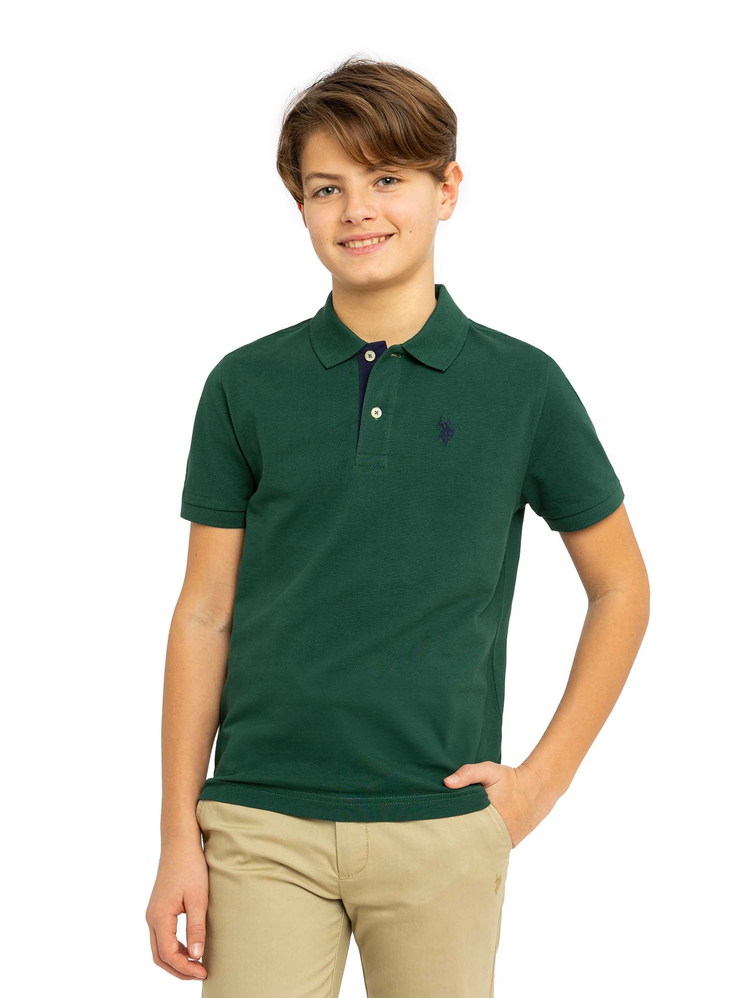 U.S. Polo Assn. Boys Short Sleeve Pique Polo Shirt, Sizes 4-18