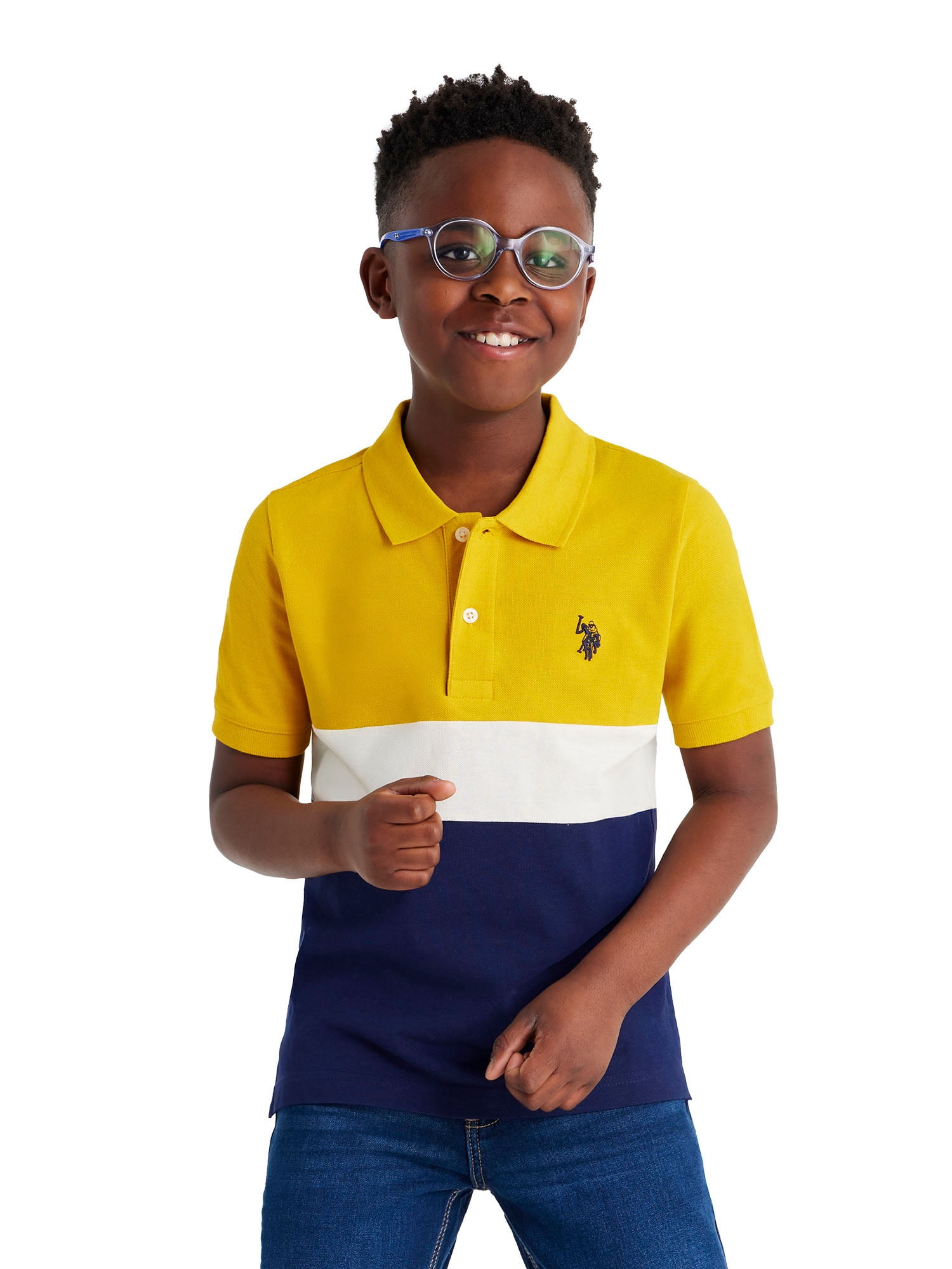 U.S. Polo Assn. Boys Short Sleeve Pique Polo Shirt, Sizes 4-18