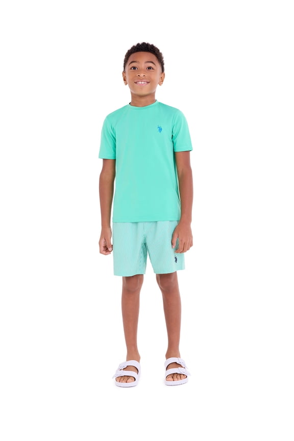 U.S Polo Assn. Boys Short Sleeve Rashguard, Sizes 4-18