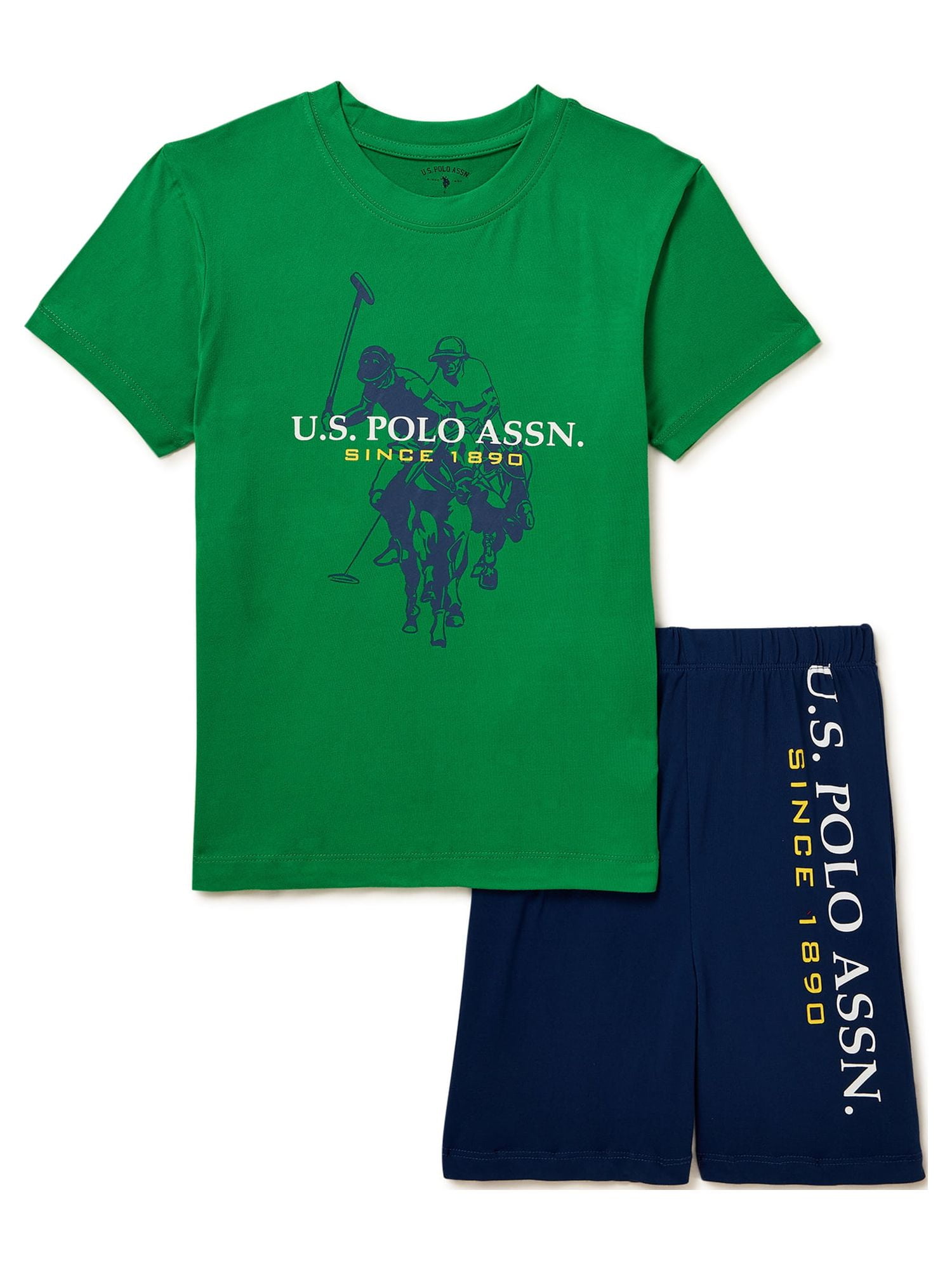 U.S. Polo Assn. Boys Short Sleeve Tee and Shorts Pajama Set, 2-Piece, Sizes 4-18