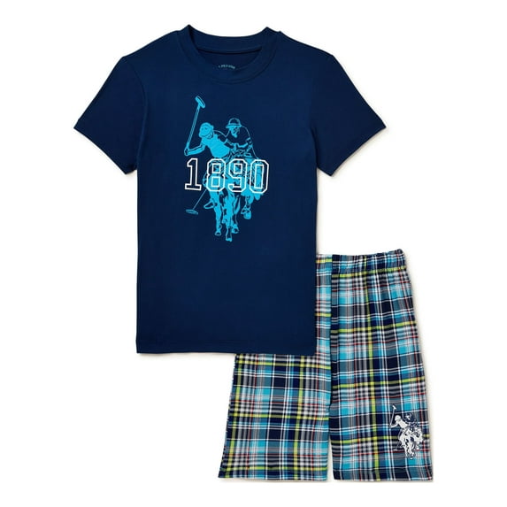 U.S. Polo Assn. Boys Short Sleeve Tee and Shorts Pajama Set, 2-Piece, Sizes 4-18
