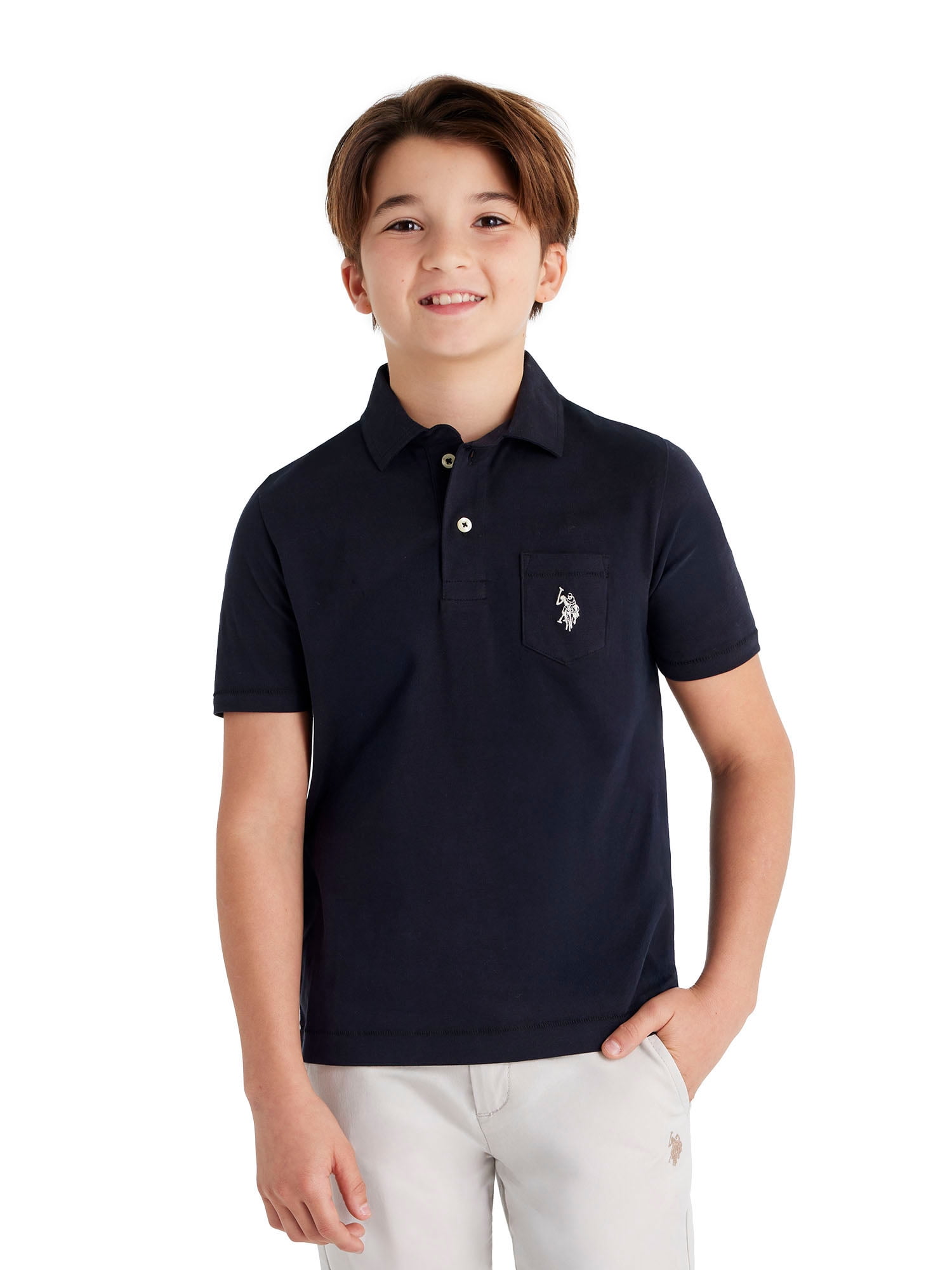 U.S. Polo Assn. Boys Solid Pep Rally Jersey Polo Shirt, Sizes 4-18 ...