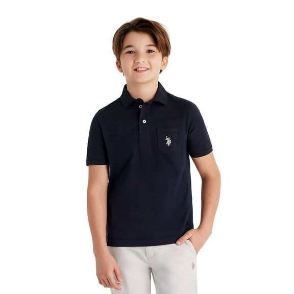 U.S. Polo Assn. Boys Solid Pep Rally Jersey Polo Shirt, Sizes 4-18