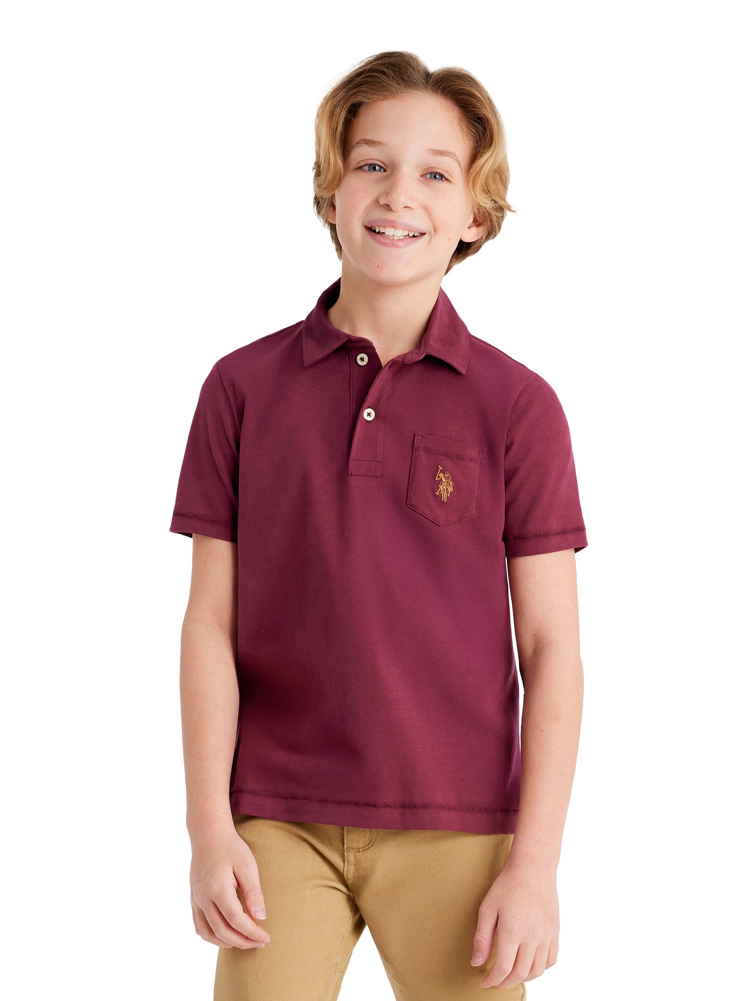U.S. Polo Assn. Boys Solid Pep Rally Jersey Polo Shirt, Sizes 4-18 ...