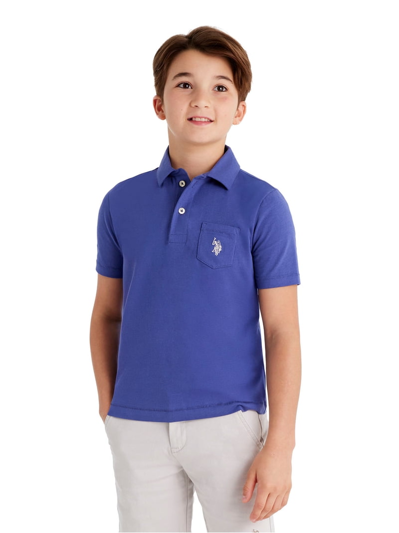 U.S. Polo Assn. Boys Solid Pep Rally Jersey Polo Shirt, Sizes 4-18