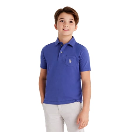 U.S. Polo Assn. Boys Solid Pep Rally Jersey Polo Shirt, Sizes 4-18