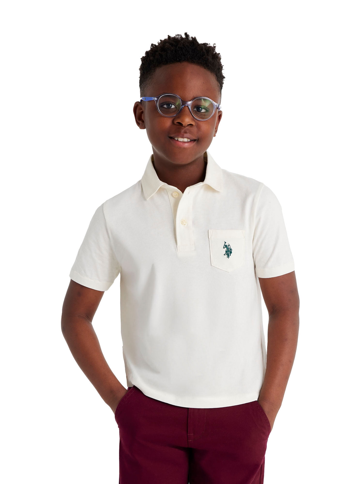 U.S. Polo Assn. Boys Solid Pep Rally Jersey Polo Shirt, Sizes 4-18 ...