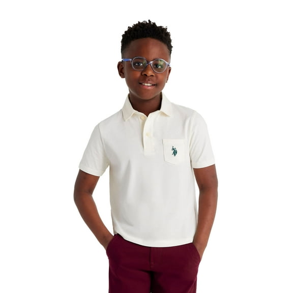 U.S. Polo Assn. Boys Solid Pep Rally Jersey Polo Shirt, Sizes 4-18