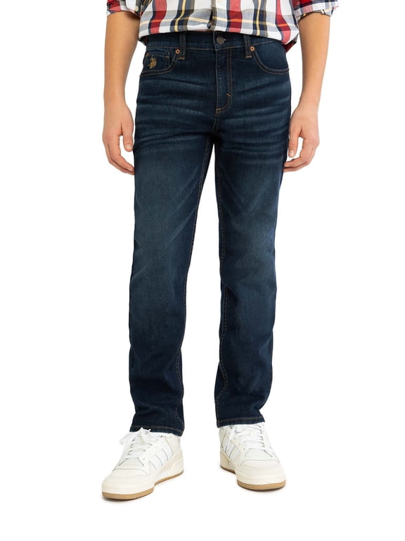 Boys Straight Knit Denim Jean, Sizes 4-18