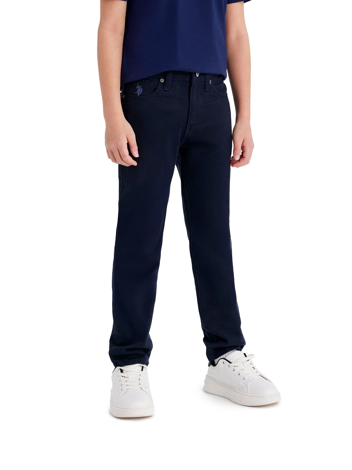 U.S. Polo Assn. Boys Stretch Twill 5-Pocket Straight Fit Pant, Sizes 4-18