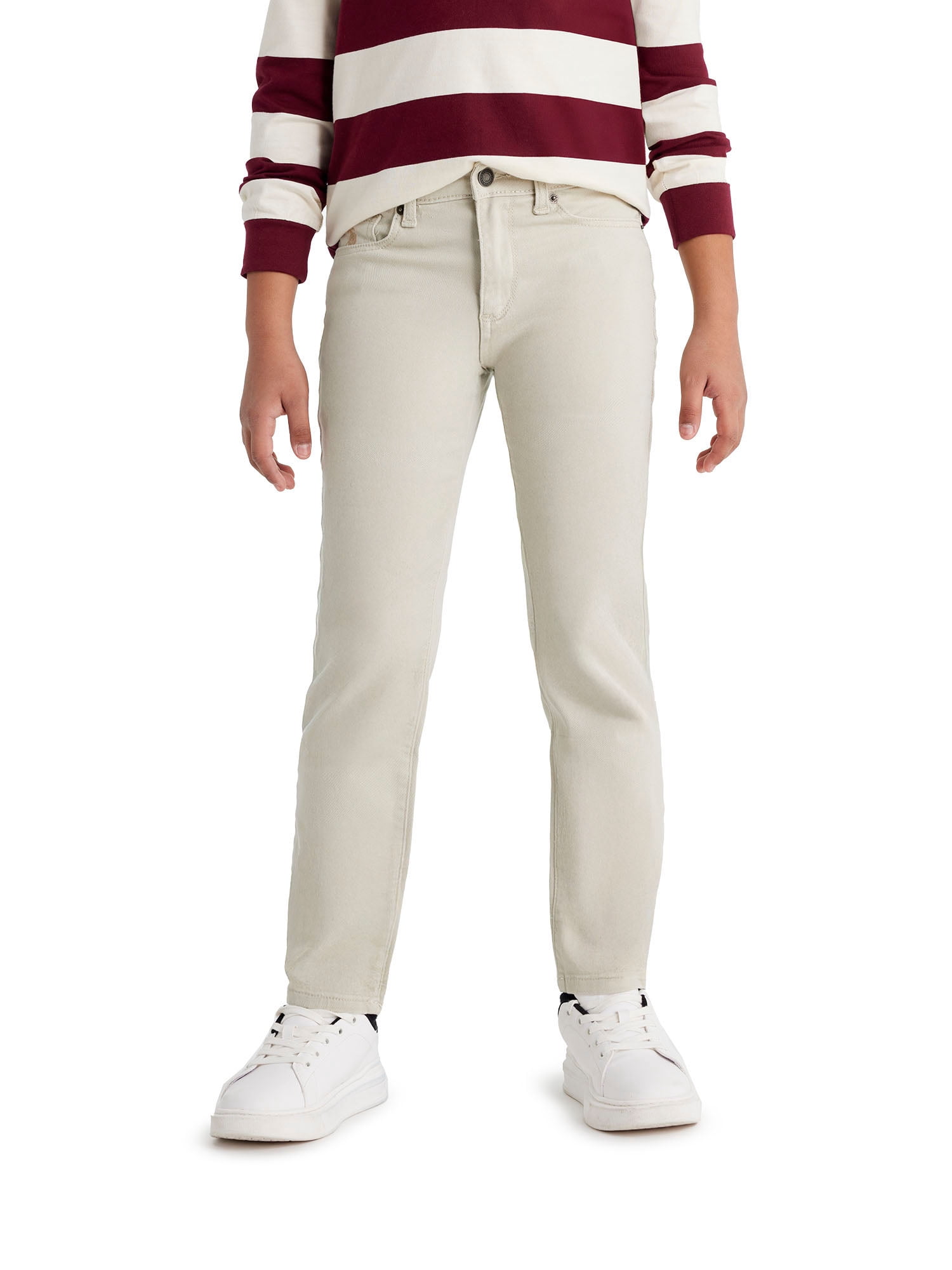 U.S. Polo Assn. Boys Stretch Twill 5-Pocket Straight Fit Pant, Sizes 4-18