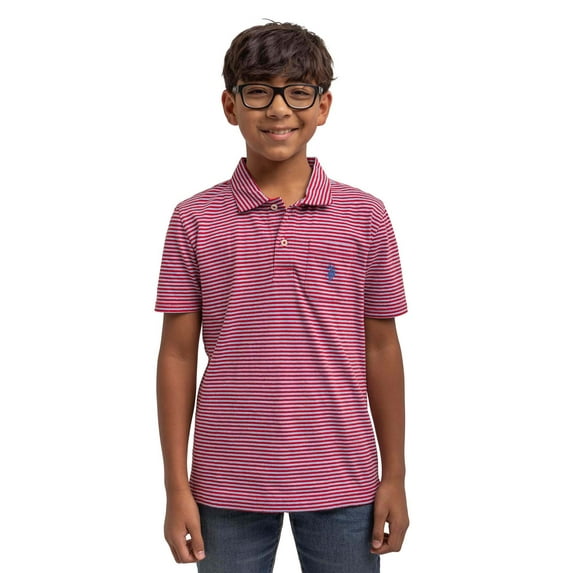U.S. Polo Assn. Boys Stripe Jersey Pocket Polo Shirt, Sizes 4-18