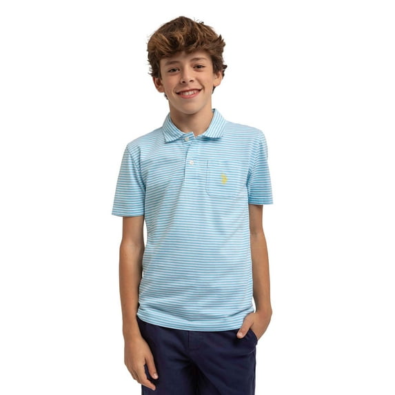 U.S. Polo Assn. Boys Stripe Jersey Pocket Polo Shirt, Sizes 4-18