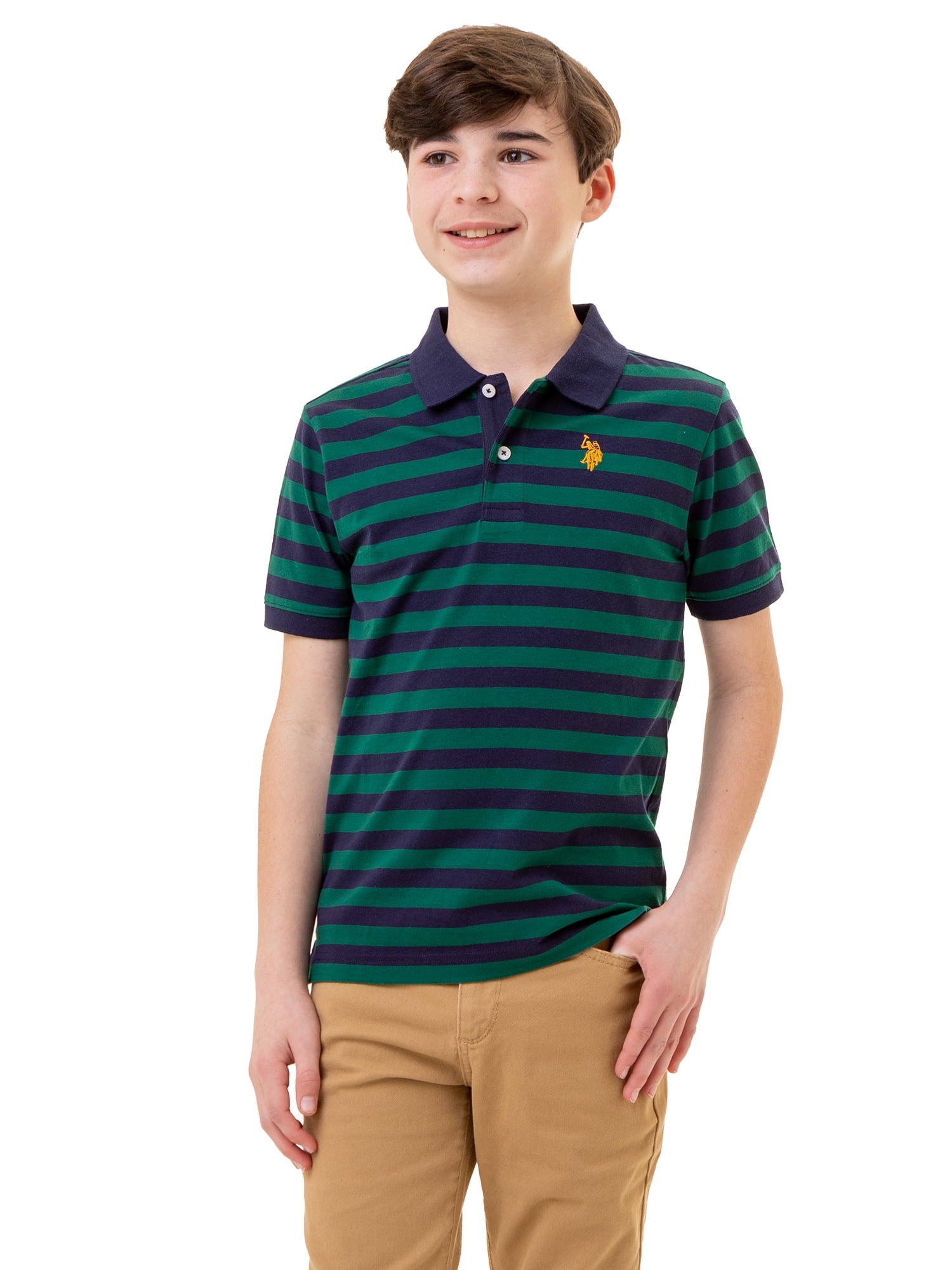 U.S. Polo Assn. Boys Stripe Jersey Polo Shirt Sizes 4 18 Walmart