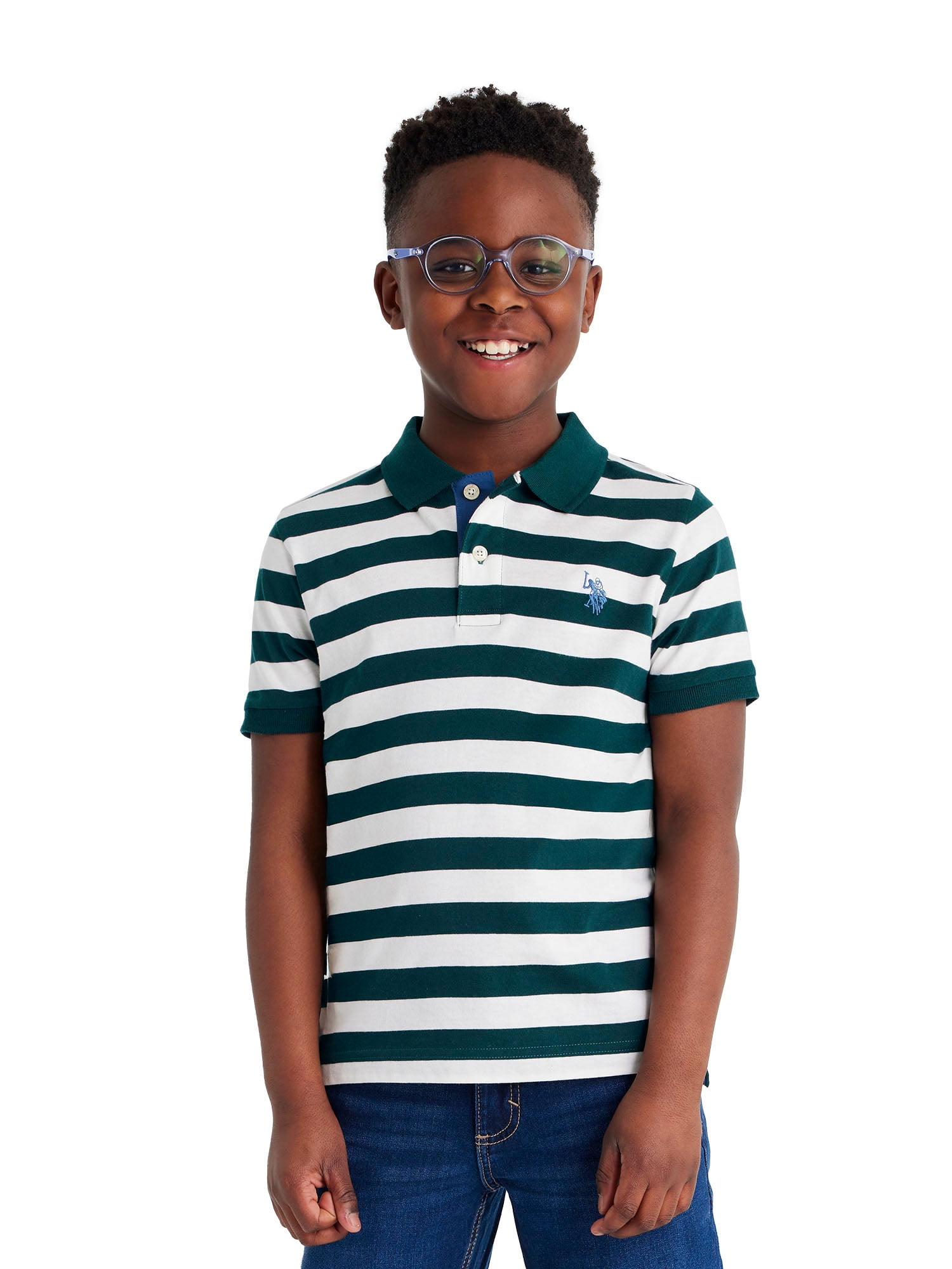 U.S. Polo Assn. Boys Stripe Jersey Polo Shirt, Sizes 4-18 