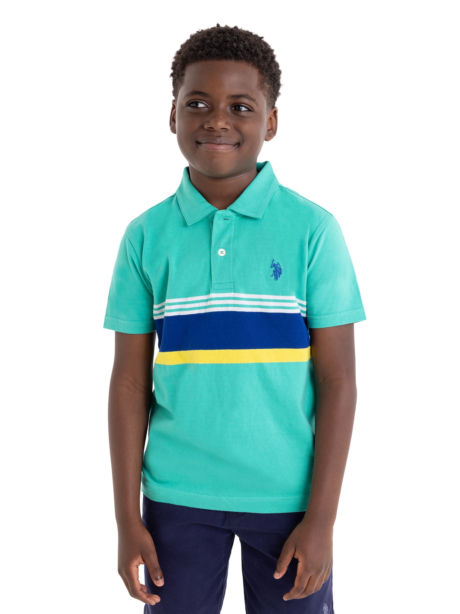 J. Bailey Boys Polo Shirt - Blue & White Stripes