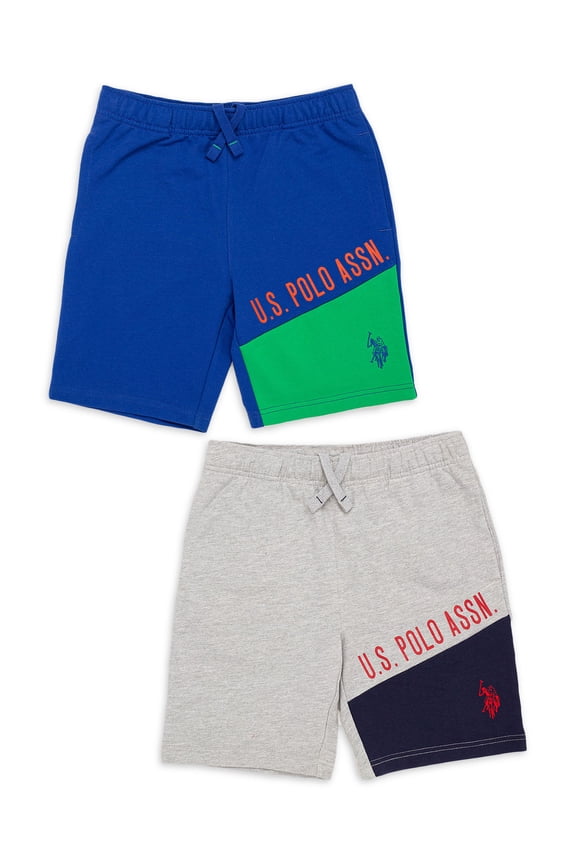 Boys Terry Shorts, 2- Pack, Sizes 4-18