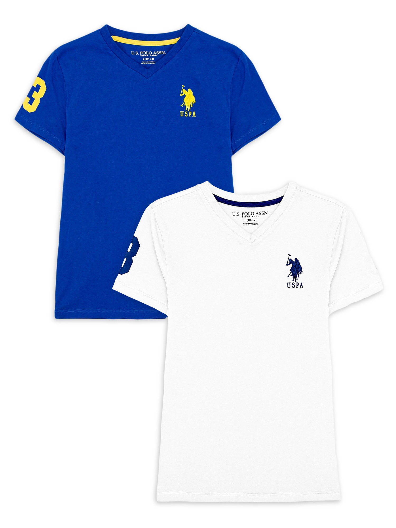 Almindelig komprimeret anspore U.S. Polo Assn. Boys V-neck T-shirt, 2-Pack, Sizes 4-18 - Walmart.com
