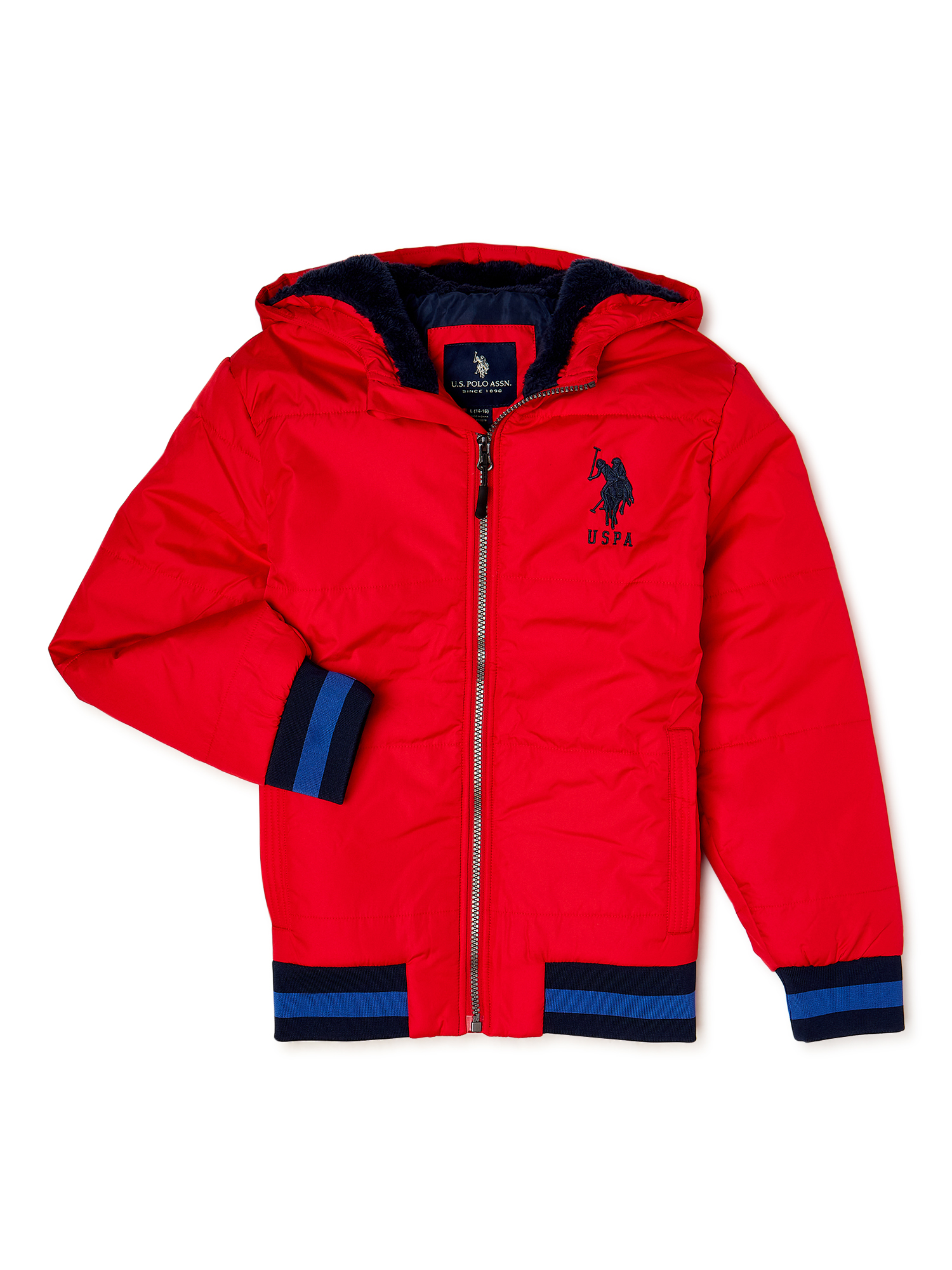 U.S. Polo Assn. Boys Varsity Puffer Jacket, Sizes 8-20 - image 1 of 4