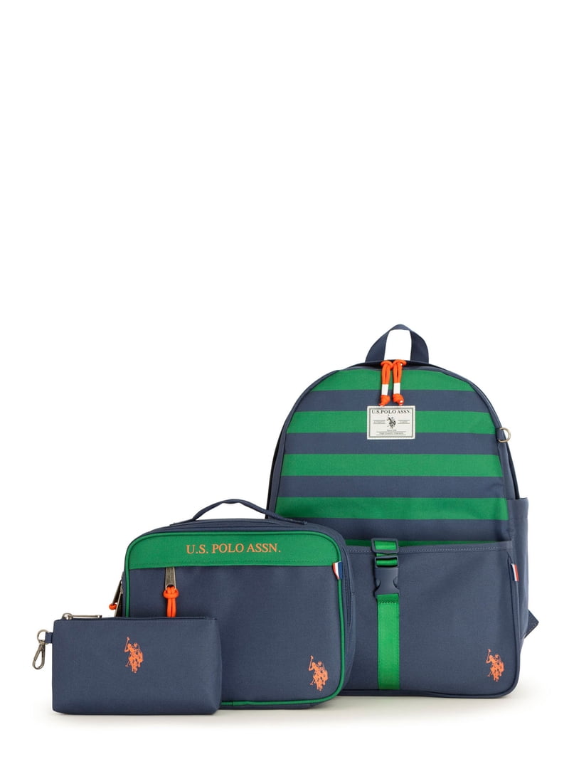 U.S. Polo Assn. Boys Water-Resistant Backpack, Lunch Tote