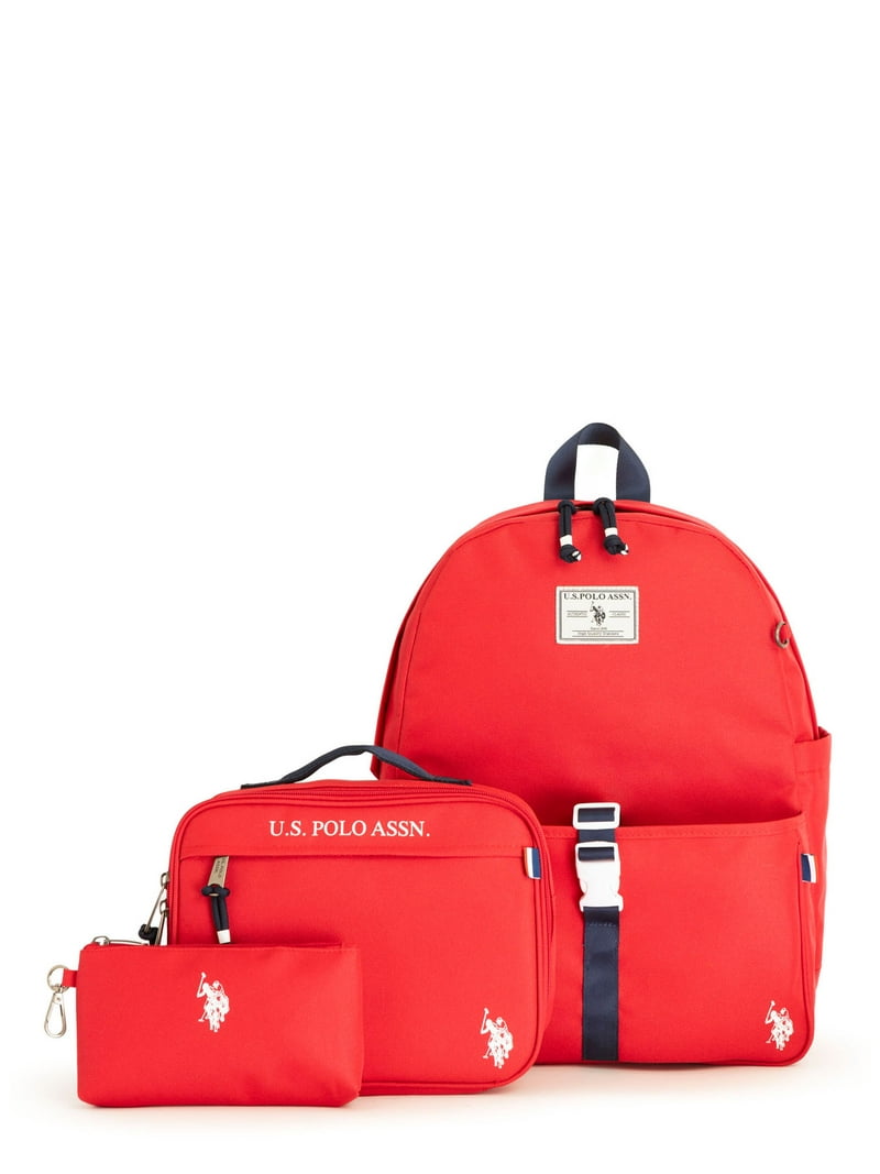U.S. Polo Assn. Boys Water-Resistant Backpack, Lunch Tote, Pencil