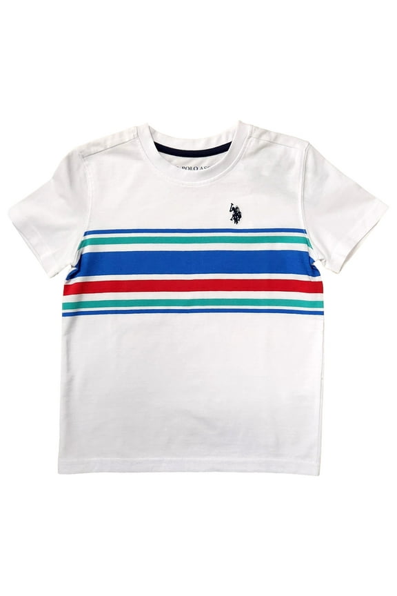 Boys White Stripe Short Sleeve Tee T-Shirt Size XX-Large 18
