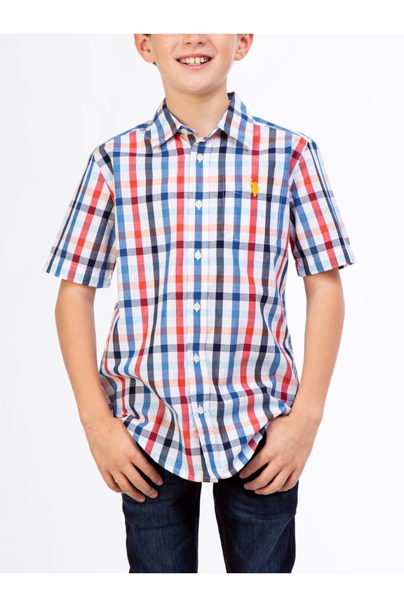 Boys Woven Short-Sleeve Button Down Shirt, Sizes 4-18