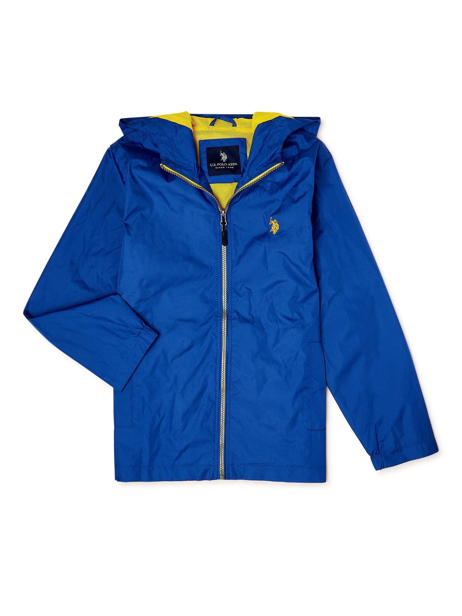 U.S. Polo Assn. Boys' Zip-Front Windbreaker Jacket with Hood, Sizes 4 ...
