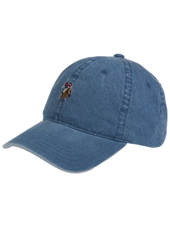 U.S. Polo Assn. Double Horseman Embroidered Dad Hat, Medium Blue, One Size