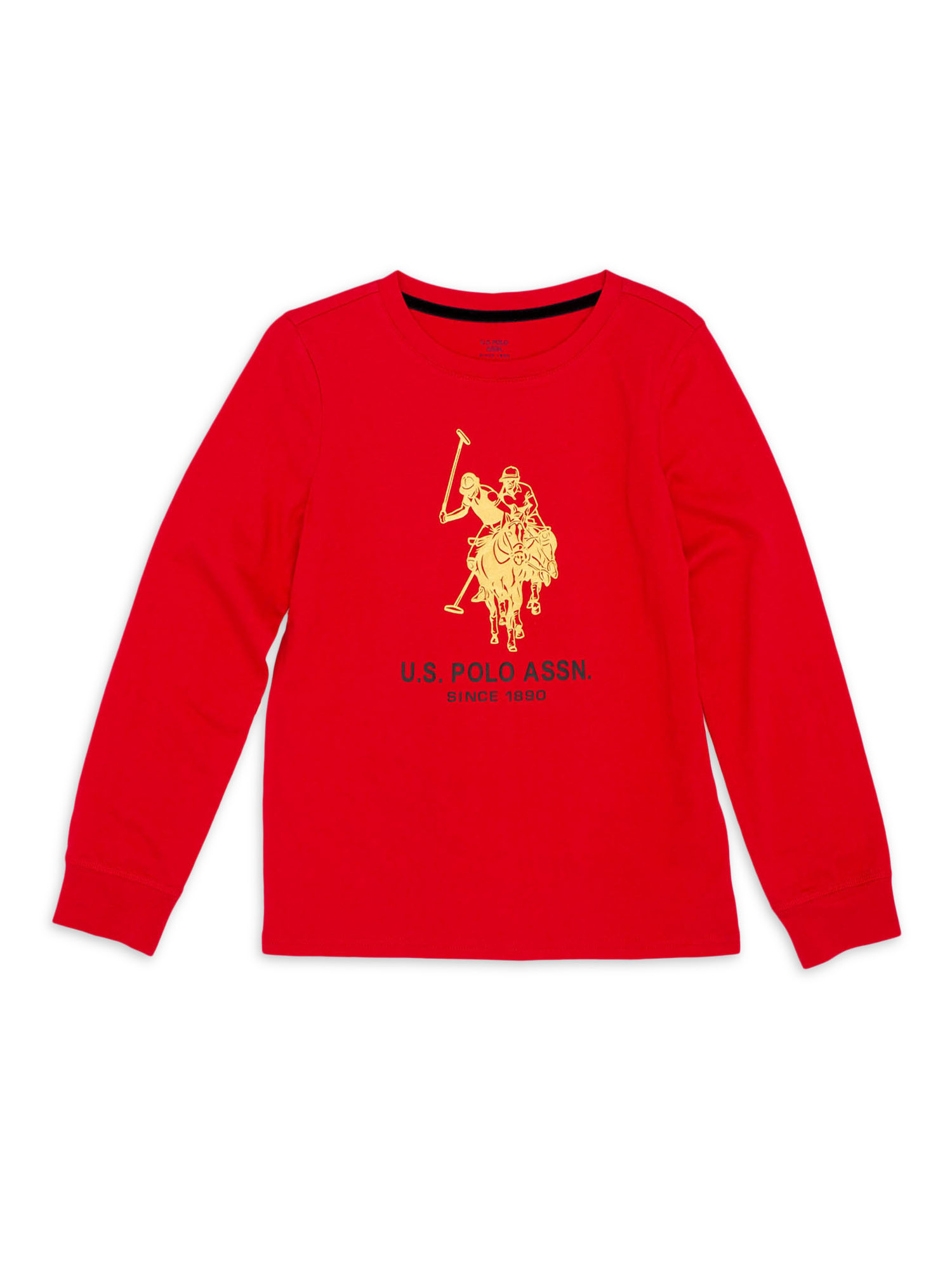 U.S. Polo Assn. Girls Apres Ski Family Dressing Graphic Long Sleeve Graphic T-Shirt, Sizes 4-18 - image 1 of 2
