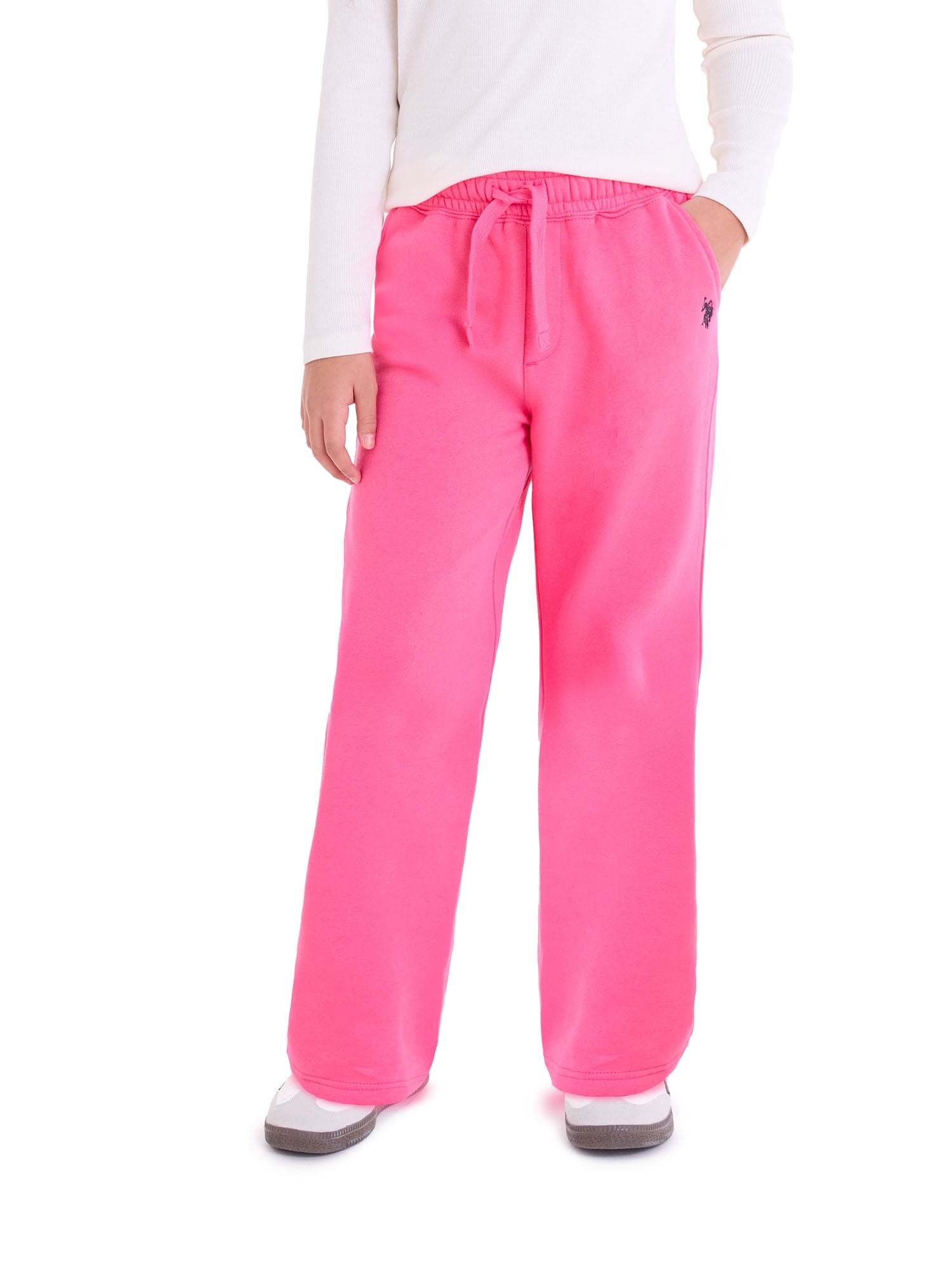 U.S. Polo Assn. Girls Classic Straight Fleece Pant, Sizes 4-18