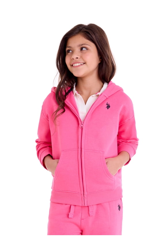 Girls Fleece Zip-Up Hoodie, Sizes 4-18