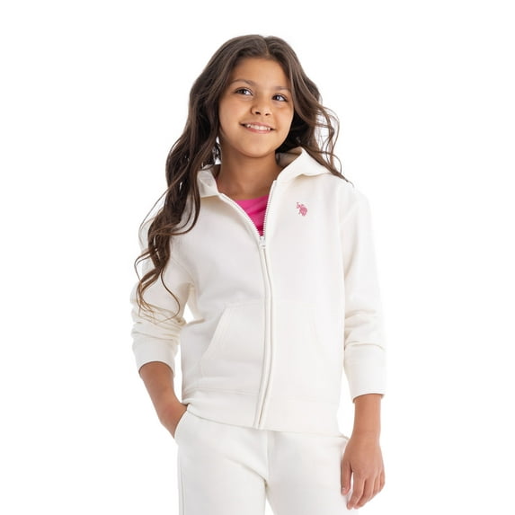 U.S. Polo Assn. Girls Fleece Zip-Up Hoodie, Sizes 4-18