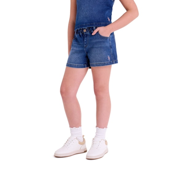 U.S. Polo Assn. Girls Knit Denim Pull On Short, Sizes 4-18