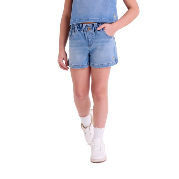 U.S. Polo Assn. Girls Knit Denim Pull On Short, Sizes 4-18