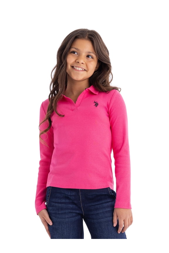 Girls Long Sleeve Collared Top, Sizes 4-18